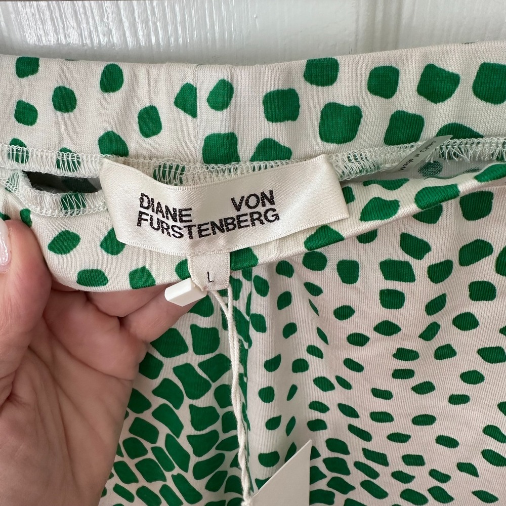 NWT Diane von Furstenberg Cloud Mosaic 'Finn' Silk Blend Pants (L) - Picture 3 of 9